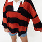 Oversized Stripe Pullover - Red/Black
