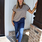 Coffee Date Stripe top
