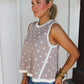 Dotted Delight Sleeveless Tank - Beige
