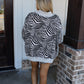 Zebra Mock-Neck Sweatshirt