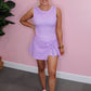 Gingham & Grace Tie Romper - Purple