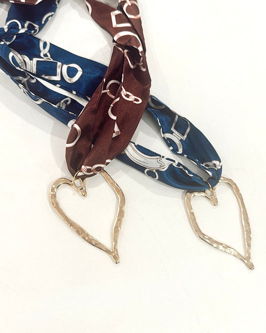 Hart Designs | Chain Scarf Necklaces in Navy & Brown