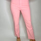 Cropped Straight Leg Jean - Pink