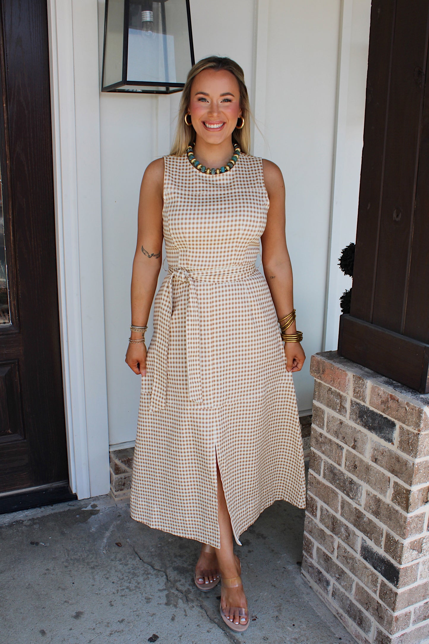 Autumn Harvest Gingham Midi
