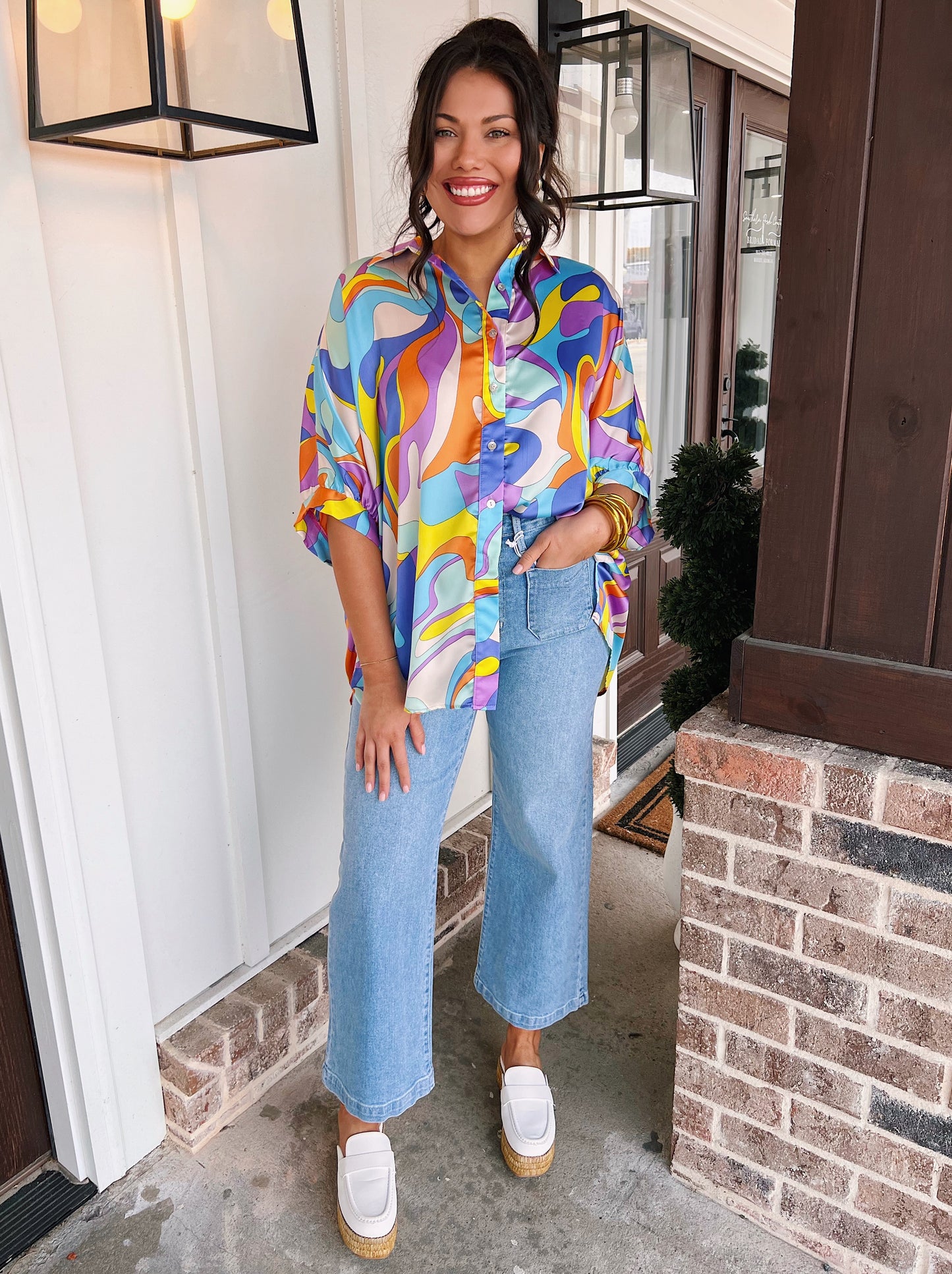 ADRIENNE / Modern Muse Oversized Button Down Blouse