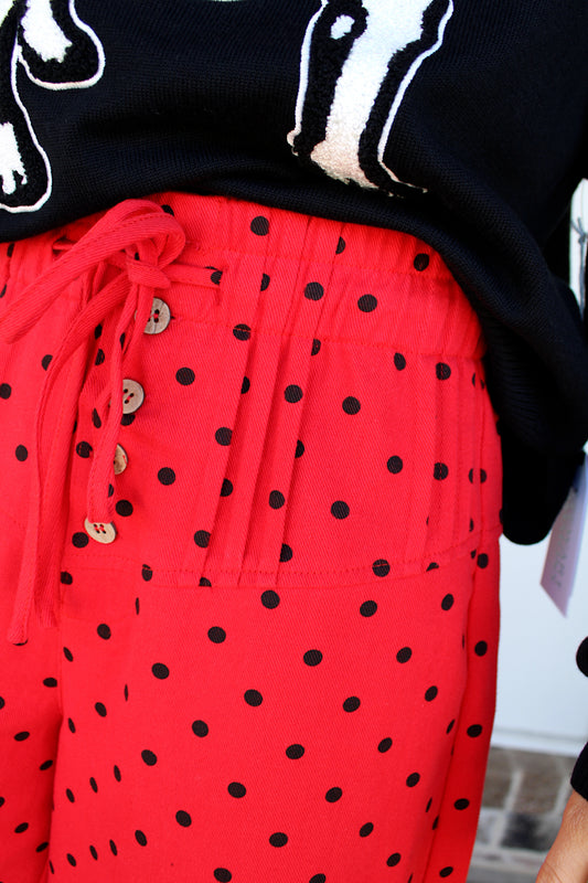 Dainty Dot Pants - Red