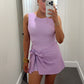 Gingham & Grace Tie Romper - Purple