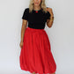 Bow Bubble Skirt - Red