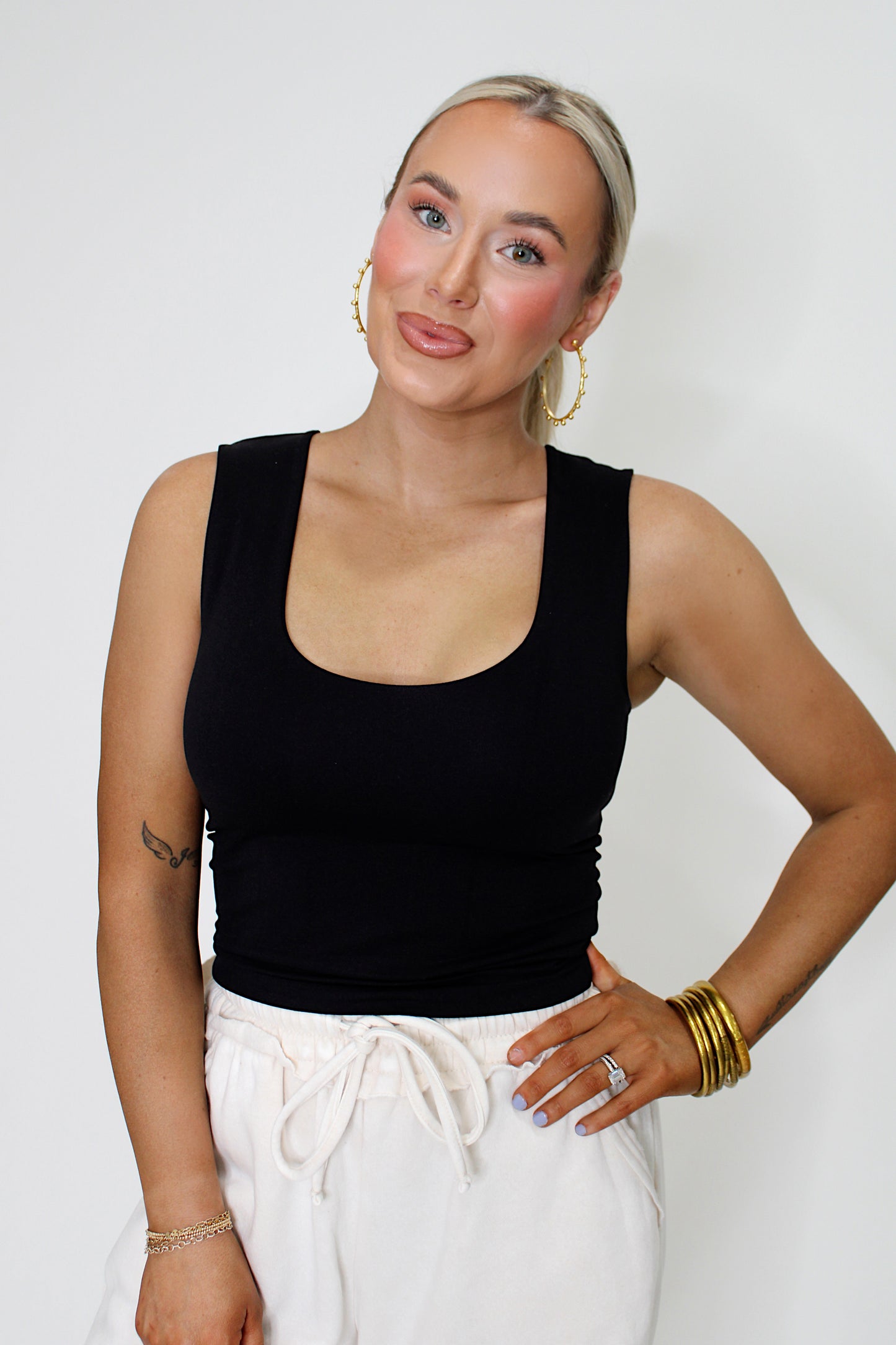 Seamless Cropped Tank w/ Built-in Bra