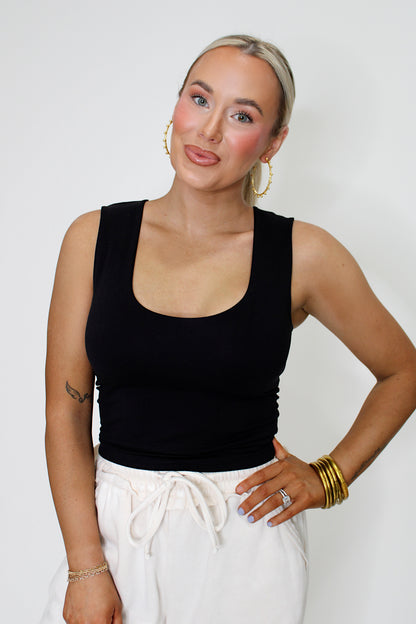 Seamless Cropped Tank w/ Built-in Bra