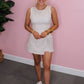 Gingham & Grace Tie Romper - Beige