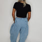Striped Denim Barrel Jogger Pant