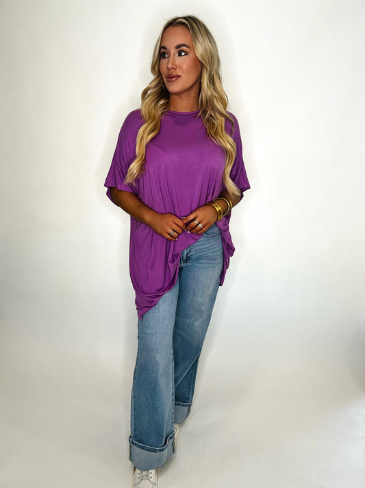 ADRIENNE | Go For Comfort Oversized Shirt in Orchid