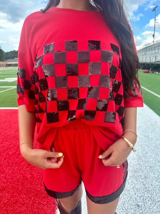 Checkered Gameday Shorts Set