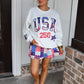 USA Patchwork Crew Neck