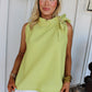 Ruffle Neck Tie Bow Top