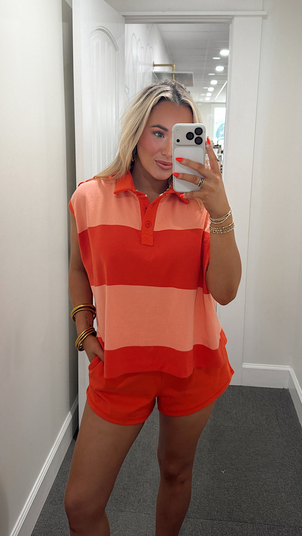Comfortably Chic Short Set - Orange