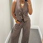 Stripe Pant Set - Brown
