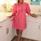 Lover's Lane Striped Dress - Pink/Red