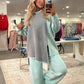Latte's & Lounge Pant Set - Aqua