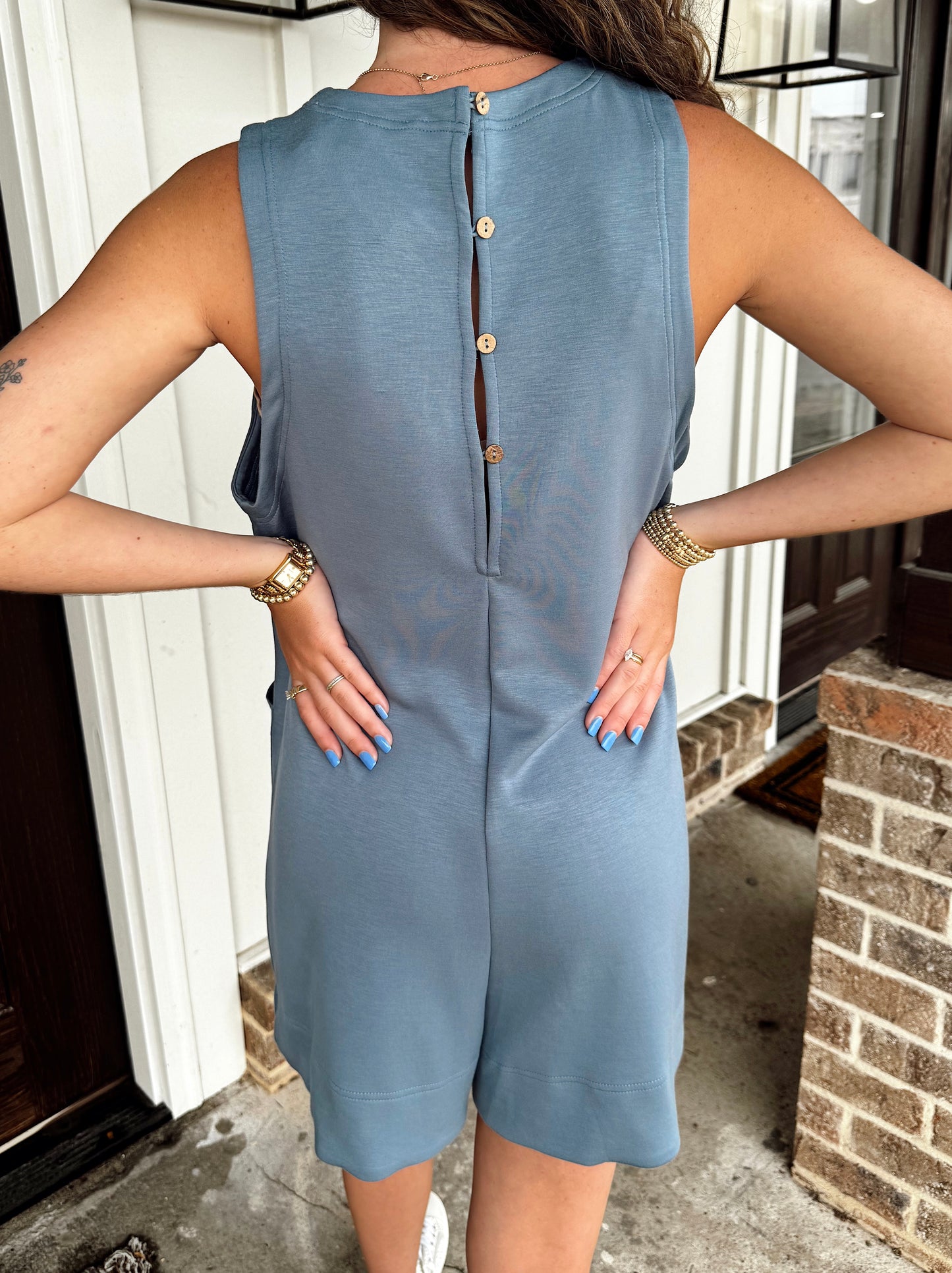 Free Spirited Romper in Blue