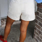 High Waisted Cream Pleated Shorts