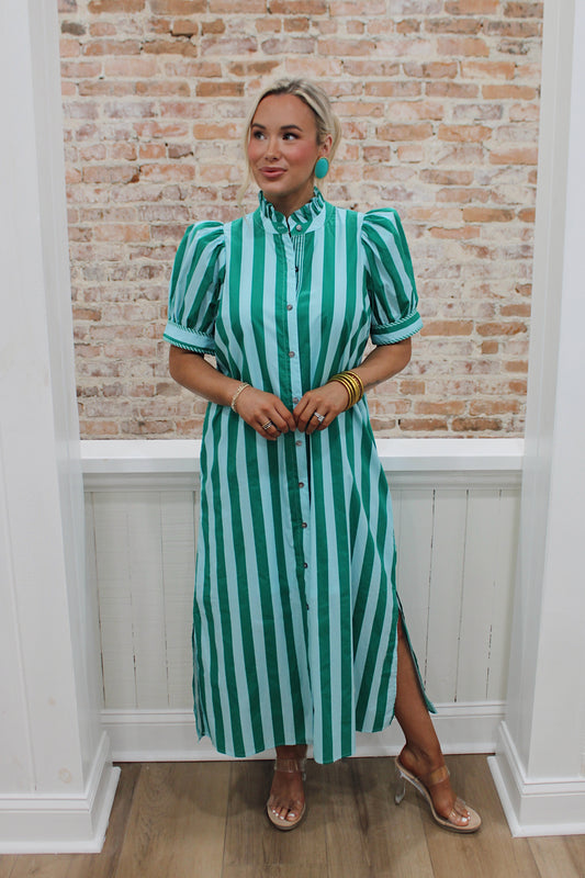 The Pinstripe Meadow Midi