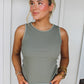 Simple Stitch Tank - Olive