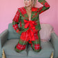 Plaid Open Bow Pajamas - Red/Green