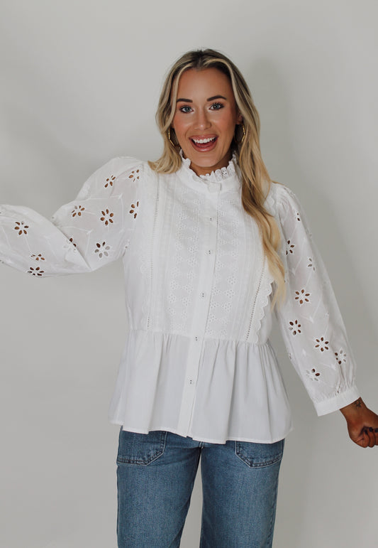 Looking Sassy Lace Top in White