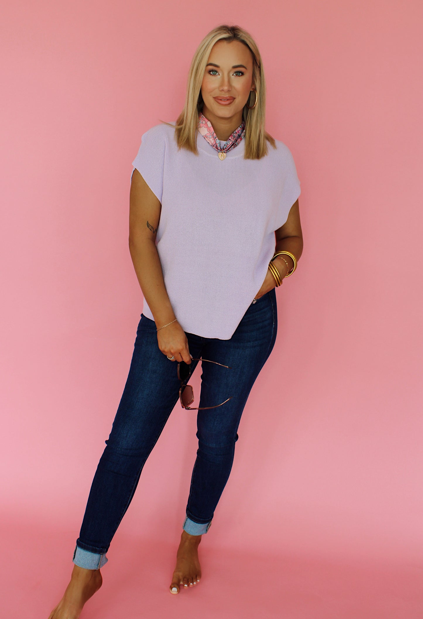Easy Going Top in Lavender