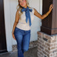 Fall Daydream Denim Tie Top