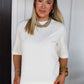 Cream Crewneck Knit Top