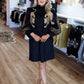 Golden Wild Leopard Embroidered Mini