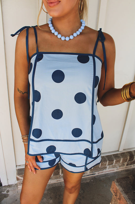 Blue Skies Polka Dot Set