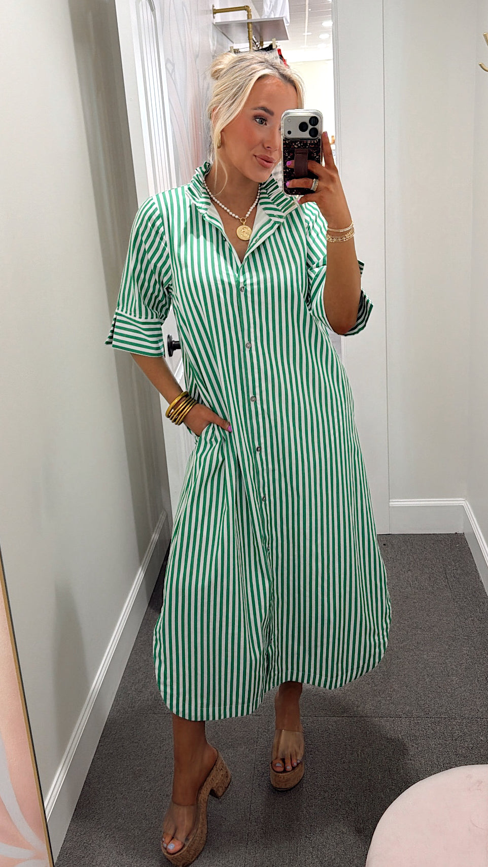 Clover Cutie Stripe Midi Dress