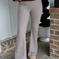 Crossover Flare Leggings In Taupe