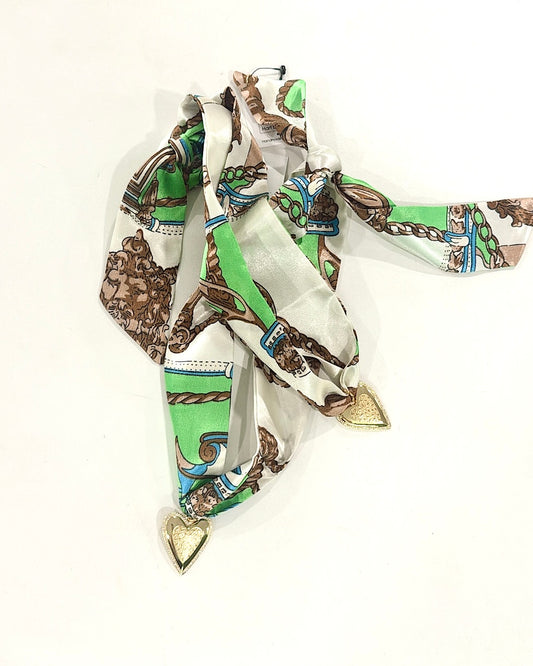 Hart Designs | Green & Brown Chain Link Scarf Necklace