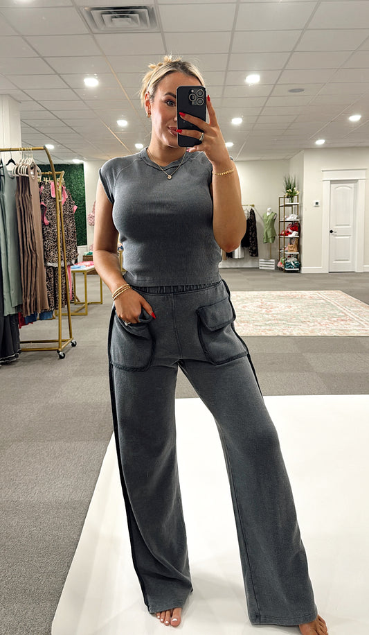 Front Pocket Pants Set