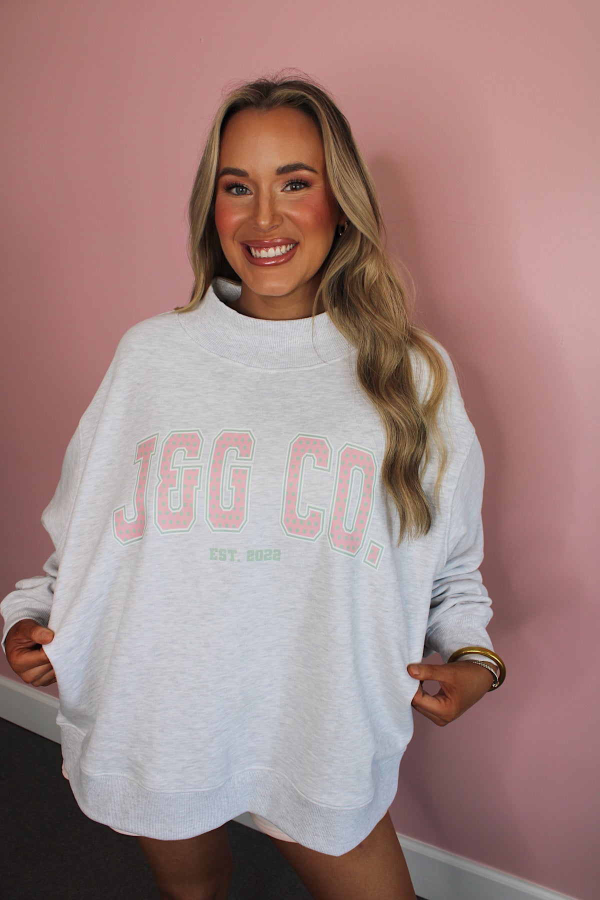 PREORDER J&G Polka Dot Mock Neck