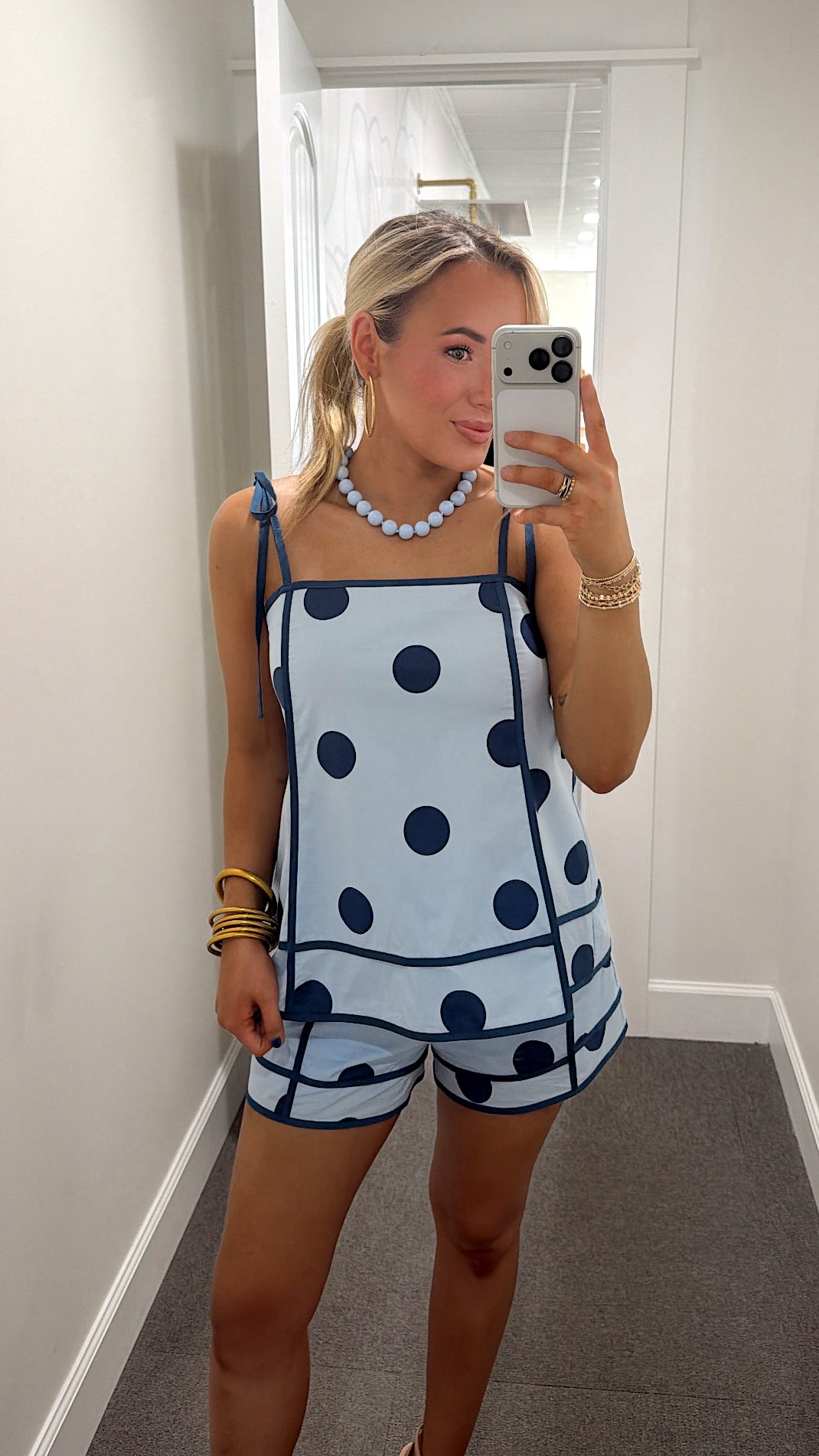 Blue Skies Polka Dot Set