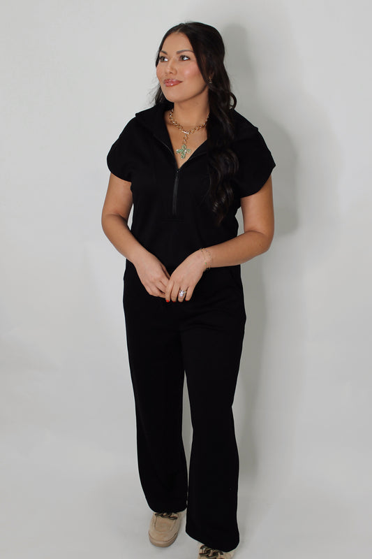 Slow Mornings Jumpsuit in Black