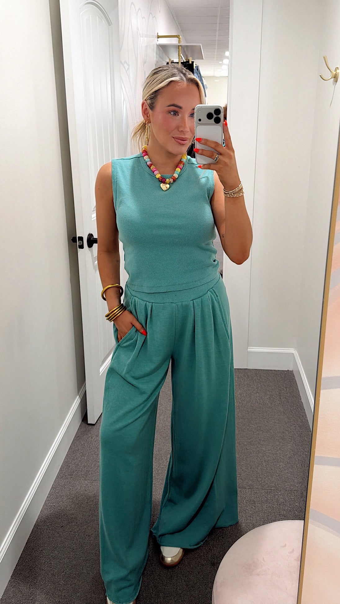Lazy Lounge Pant Set - Turquoise