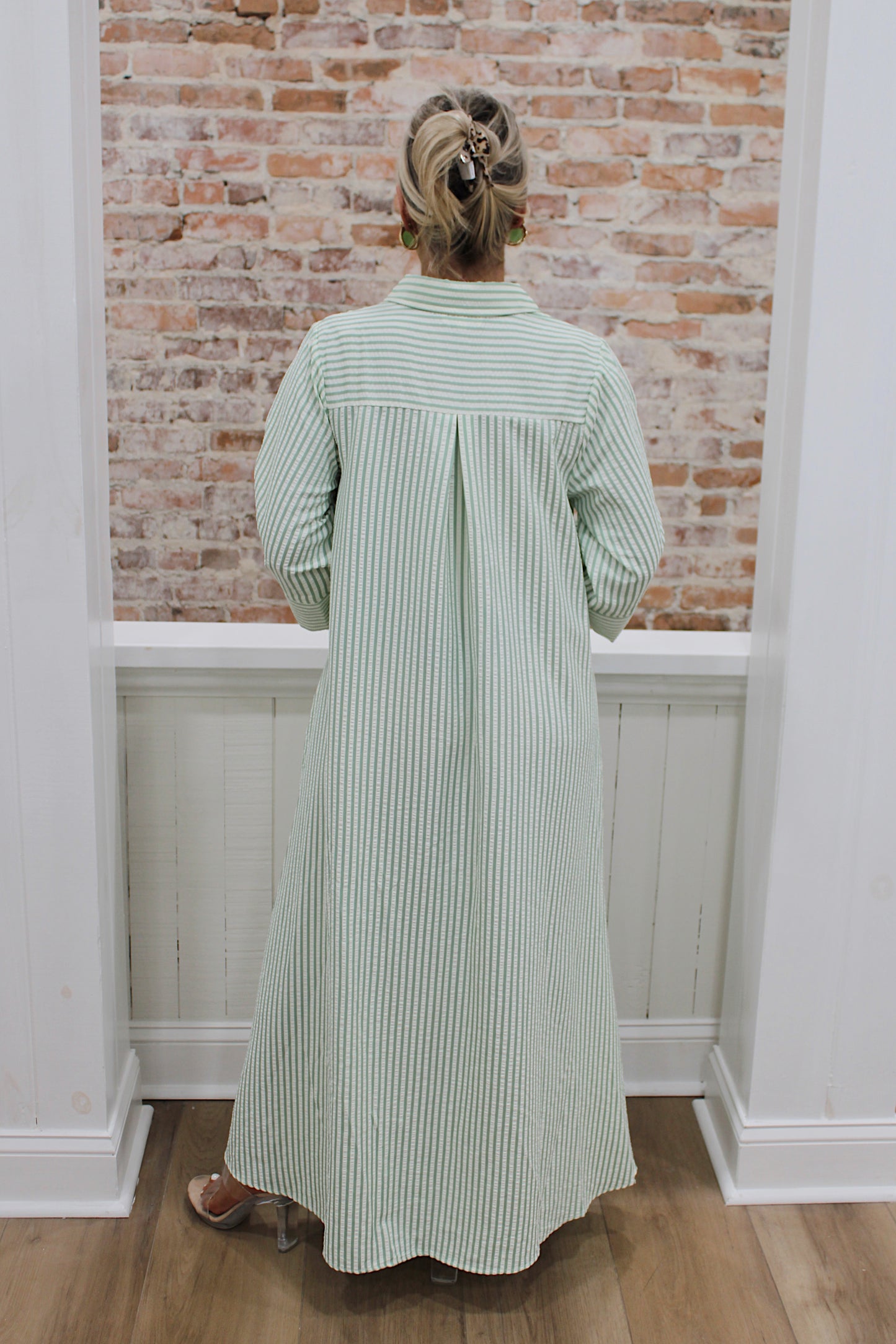Sage Breeze Stripe Maxi