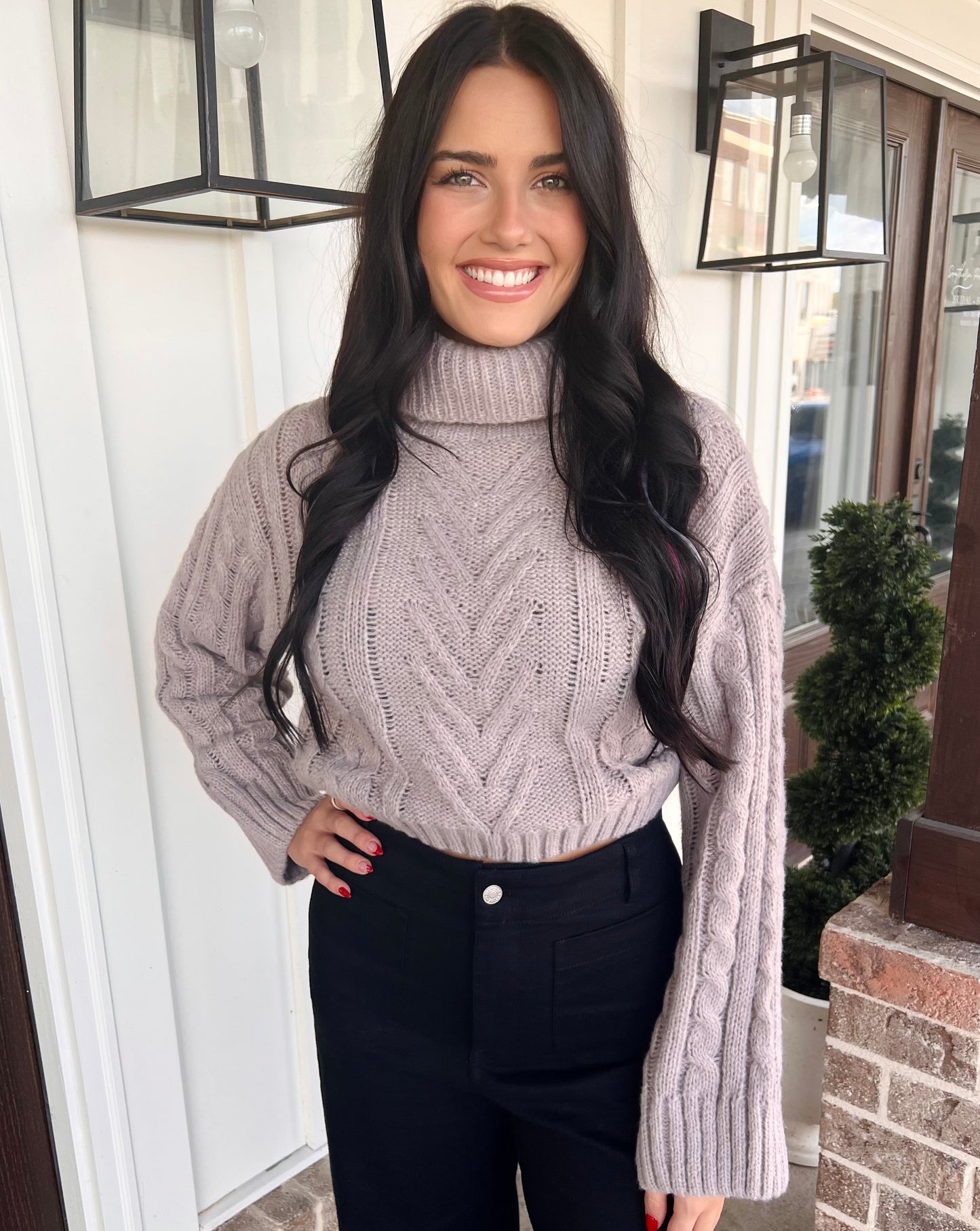 Cable Knit Turtle Neck Sweater