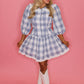 Eyelet Gingham Mini Dress