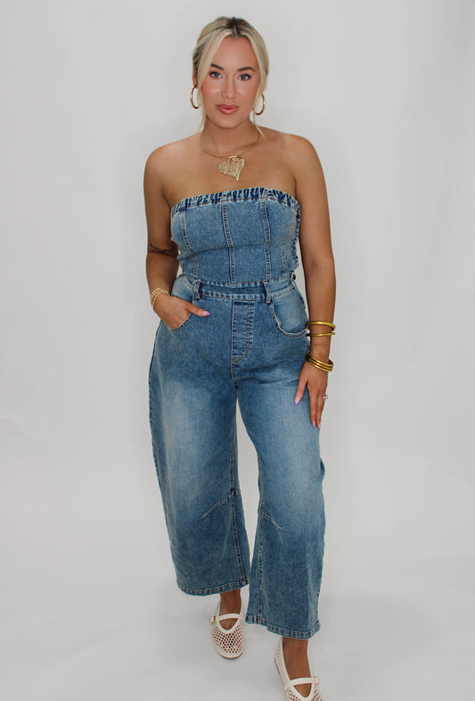Barrel Denim Jumpsuit