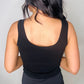 On The Daily Ribbed Tank in Black