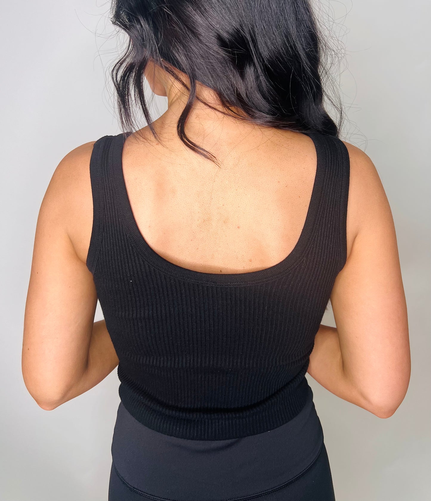 On The Daily Ribbed Tank in Black