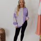 Terry Colorblock Oversized Sweatshirt in Purple